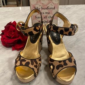 Leopard print wedges - super sassy! Size 7
